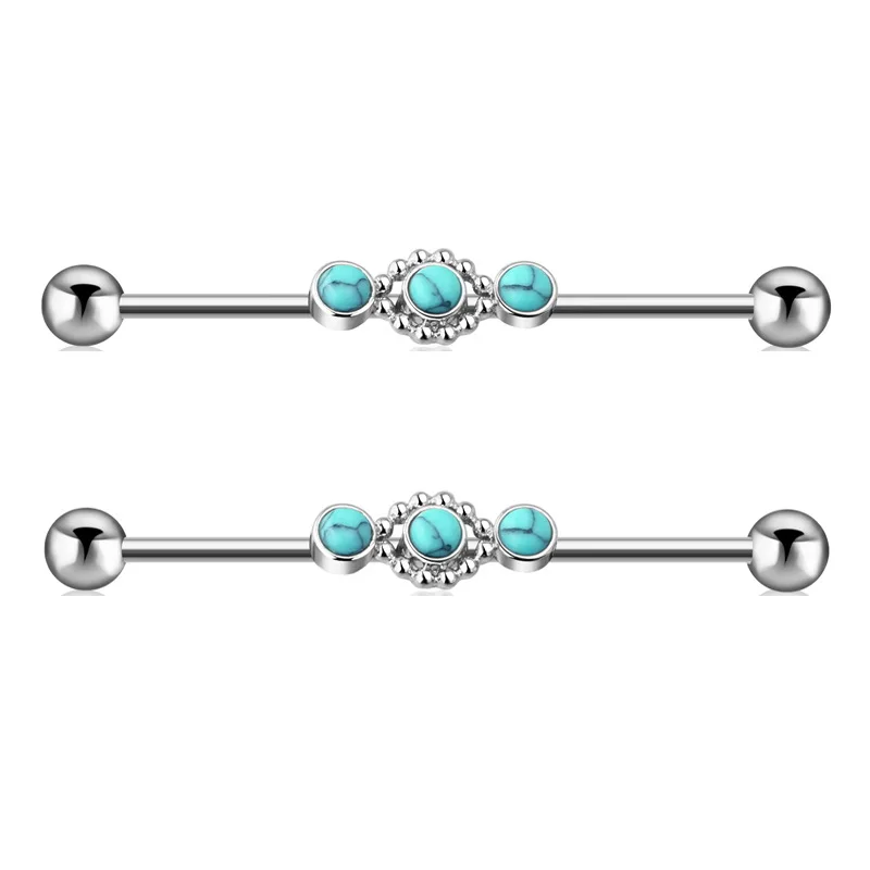 

1Piece 16G 1.6*38*5mm CZ Industrial Barbell Ear Cartilage Helix-Conch Piercing Bar Earring Stud Body Jewelry