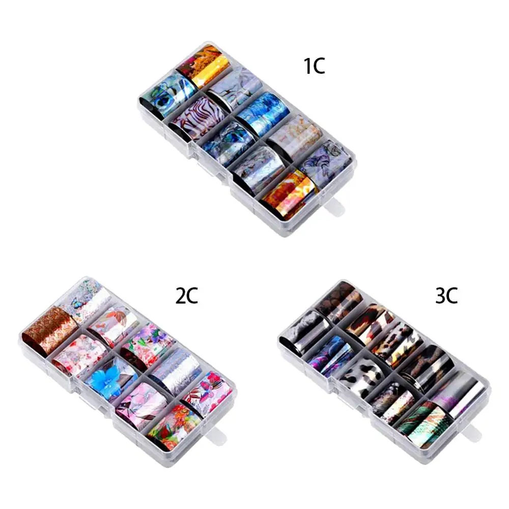 10 шт переводная наклейка из фольги для ногтей голографическое искусство