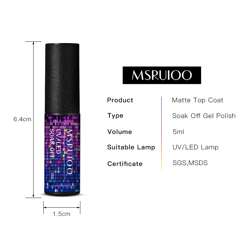 Блестящее верхнее покрытие MSRUIOO 5 мл Базовое Лаки праймер для гель-лака ногтей