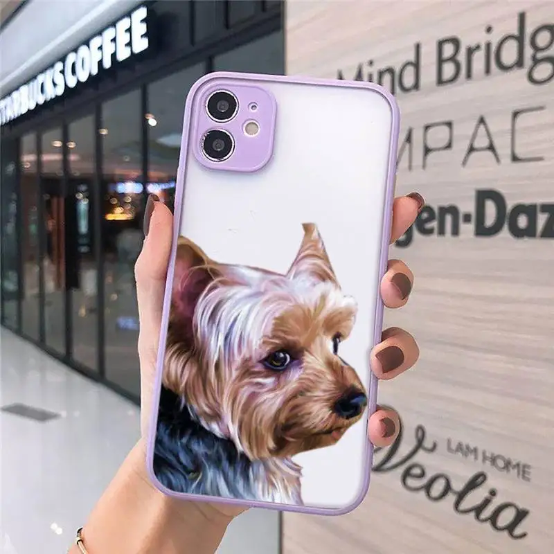 

Yorkshire terrier dog Newest Novelty Phone Cases Matte Transparent for iPhone 7 8 11 12 s mini pro X XS XR MAX Plus cover funda