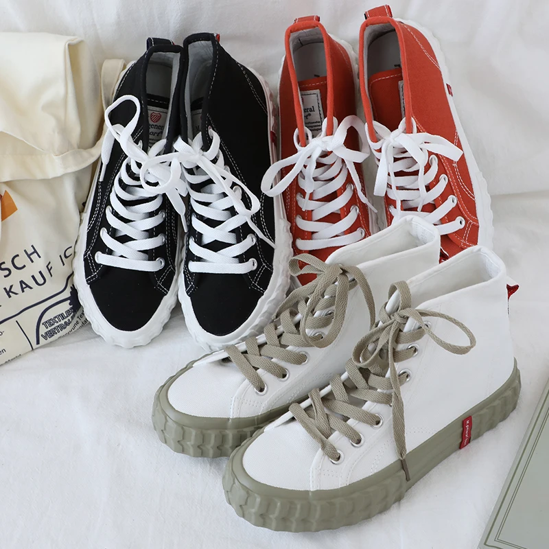 Дышащие кроссовки 2019 года Женские Повседневные высокие на шнуровке женская