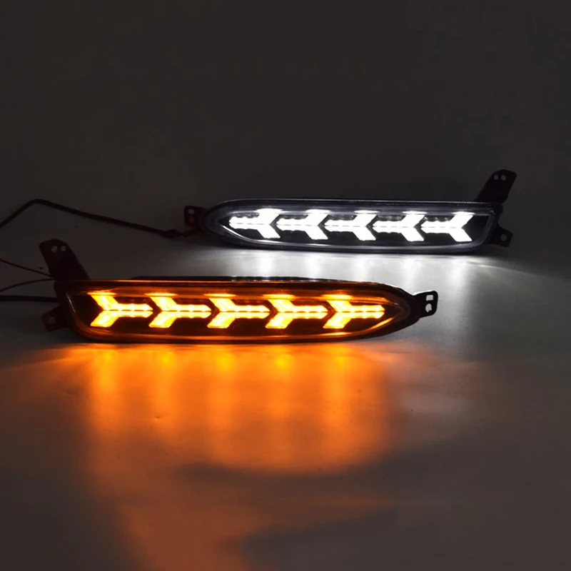 

2PCS LED DRL for Honda XR-V XRV 2015-2019 Daytime Running Light Fish Bone Fog Lamp Turn Signal Car Accessories