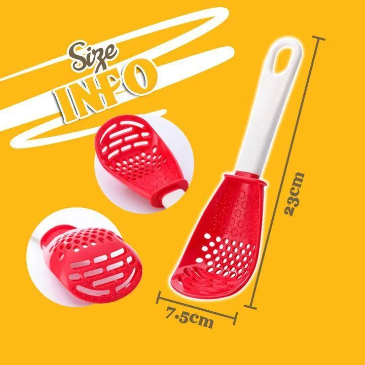 

Multifunctional Kitchen Cooking Spoon Heat-resistant Hanging Hole Innovative Potato Garlic Press Colander Spoon Dropshipping