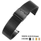 Ремешок из нержавеющей стали для мужских и женских часов шириной 18202224 мм