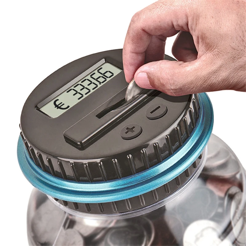 2.5L Spaarpot Teller Coin Elektronische Digitale LCD Tellen Munt Geld сберегающая коробка банка Munten Opbergdoos Voor EURO |