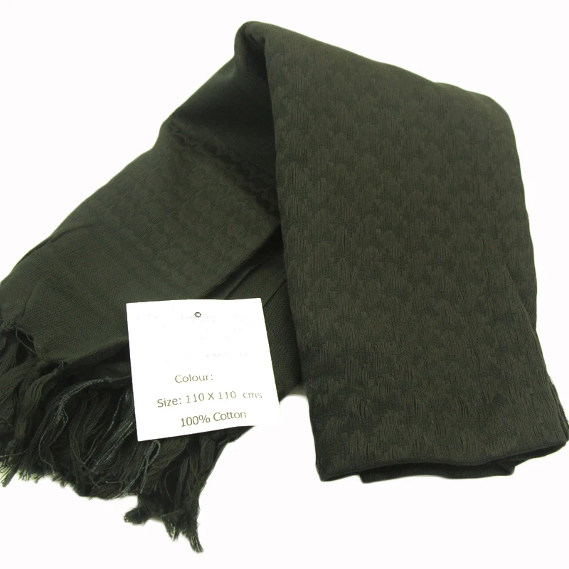 Армейский Военный Тактический Keffiyeh Shemagh шарф в арабском стиле, шаль на шею, накидка на голову, хлопок, зимние шарфы черного цвета