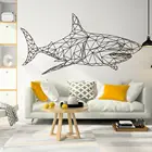 Наклейки на стену в виде морских животных, геометрические наклейки на стену в виде акулы, рыбы, виниловые художественные декоративные съемные детские наклейки для детской комнаты X605
