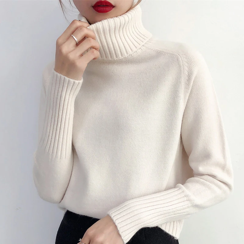 TIGENA Turtleneck Sweater Women 2019 Fall Winter Thick Warm Long Sleeve Knitted Pullover Female Jumper Ladies | Женская одежда
