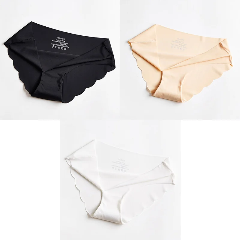 black nude white 3 шт. бесшовные трусики для женщин, нижнее белье, сексуальные трусы, одноцветные женские трусики, Лидер продаж, нижнее белье для женщин, бесшовное M-XXL BANNIROU - Цвет: black nude white