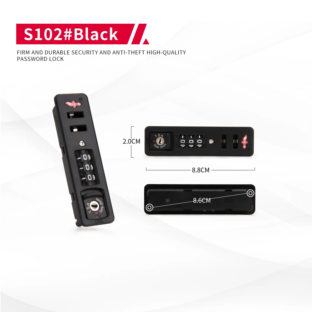 DILONG S102 Business suitcase lock luggage aluminum frame with keys combination locks repair parts metal anti-theft latch