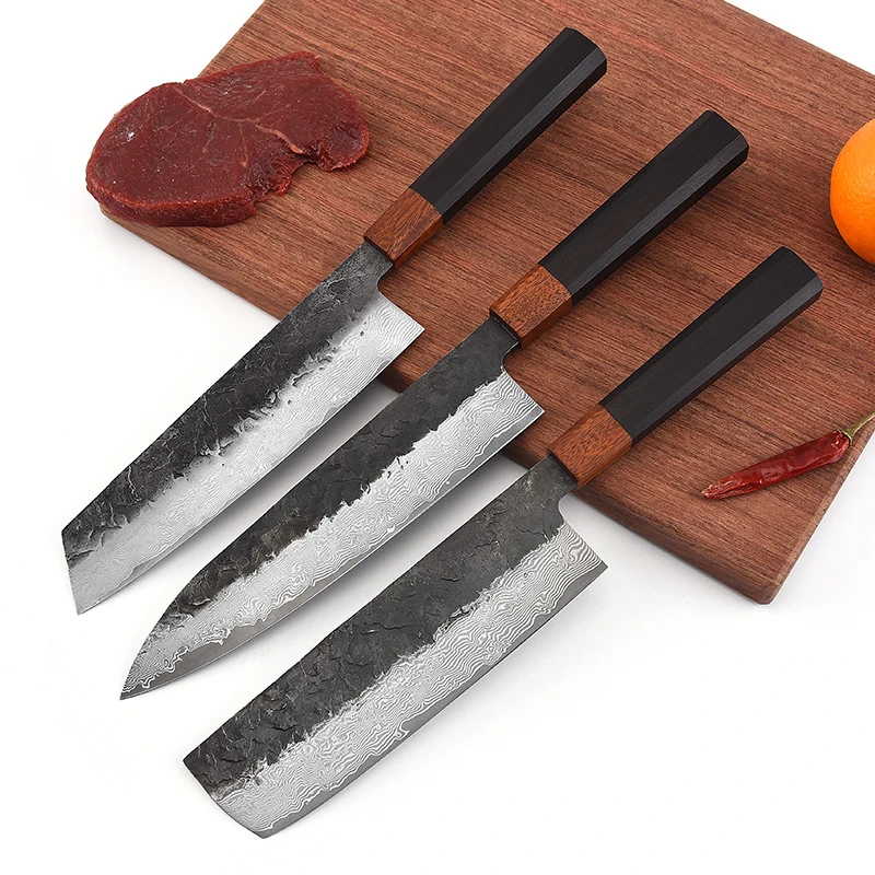 67 слоев японский Дамасская сталь кухонный Nakiri нож шеф повара с восьмиугольной