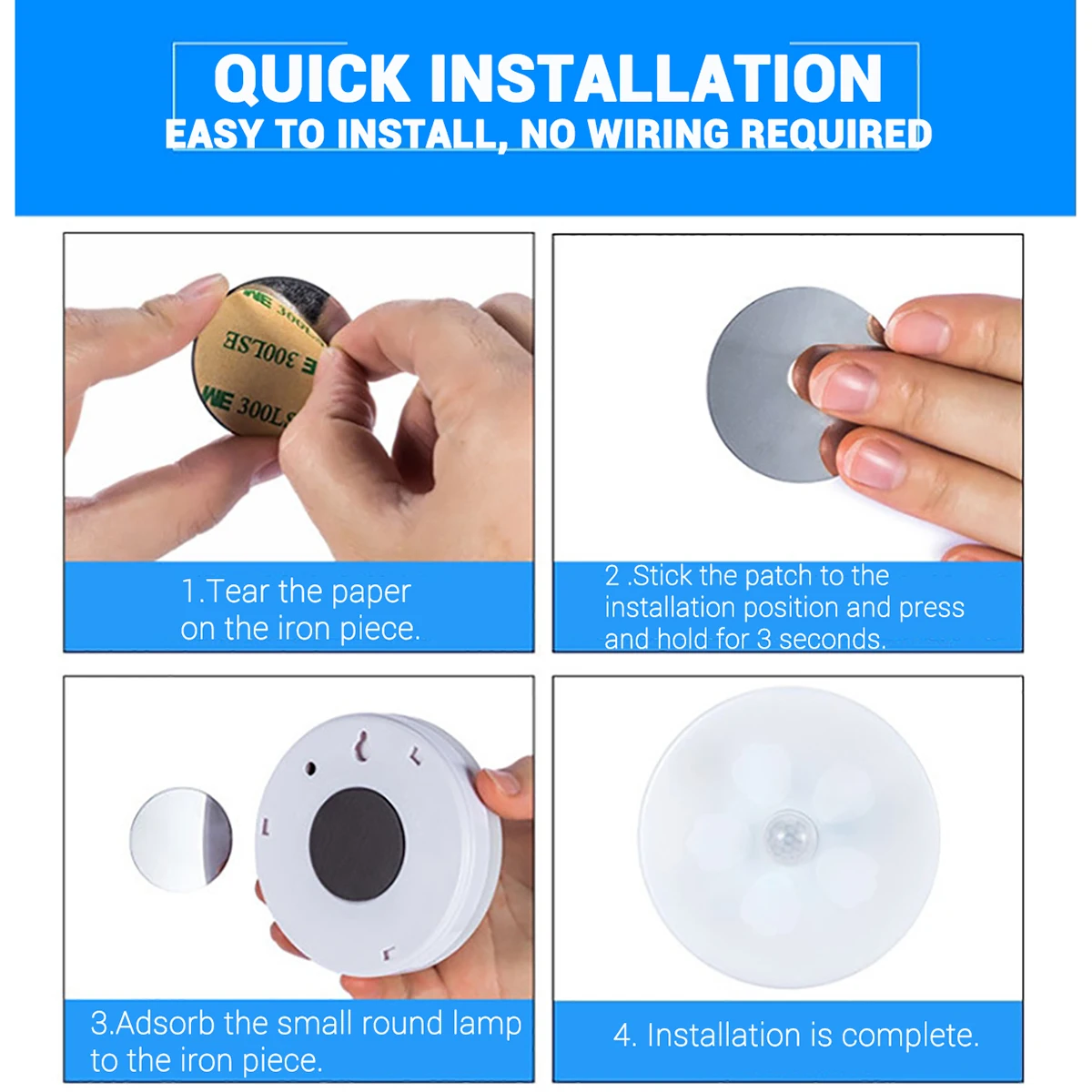 Светодиодная подсветка под шкаф с клейкой стикером беспроводная настенная лампа