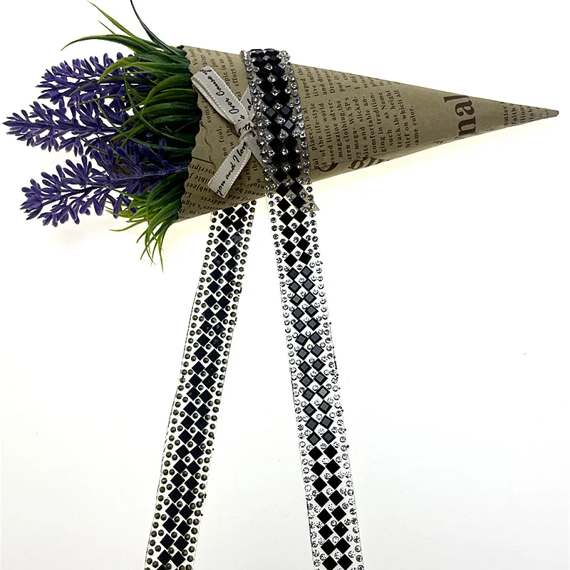 1 ярд белые черные стразы горячей фиксации стеклянная лента с кристаллами