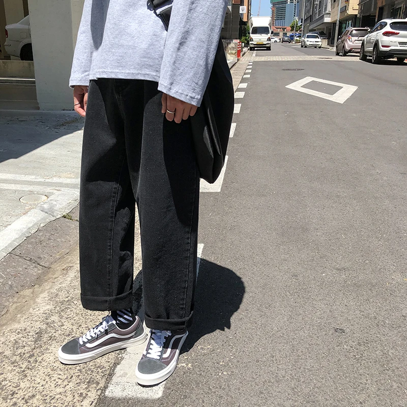 2019 новые модные прямые повседневные джинсы в Корейском стиле на весну и осень