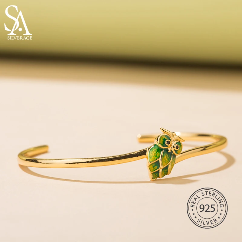 Браслет женский из серебра 925 пробы с совой | Украшения и аксессуары