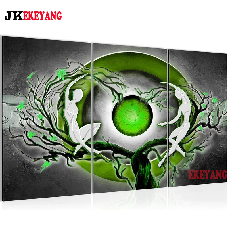 

3 шт. 5D Diy круглый бриллиант/квадратный алмаз Абстрактная живопись для пар и Бриллиантовая мозаика дерево вышивка крестиком Y4329