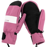 extra thick women 2 in 1 mittens ski gloves snowboard men snow winter sport warm waterproof windproof skiing faux leather plam