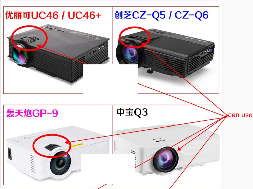 Мини-проектор общего назначения, светодиодный проектор DIY f125мм для UC40 UC46 Rigal, проекционный ЖК-дисплей 4 дюйма