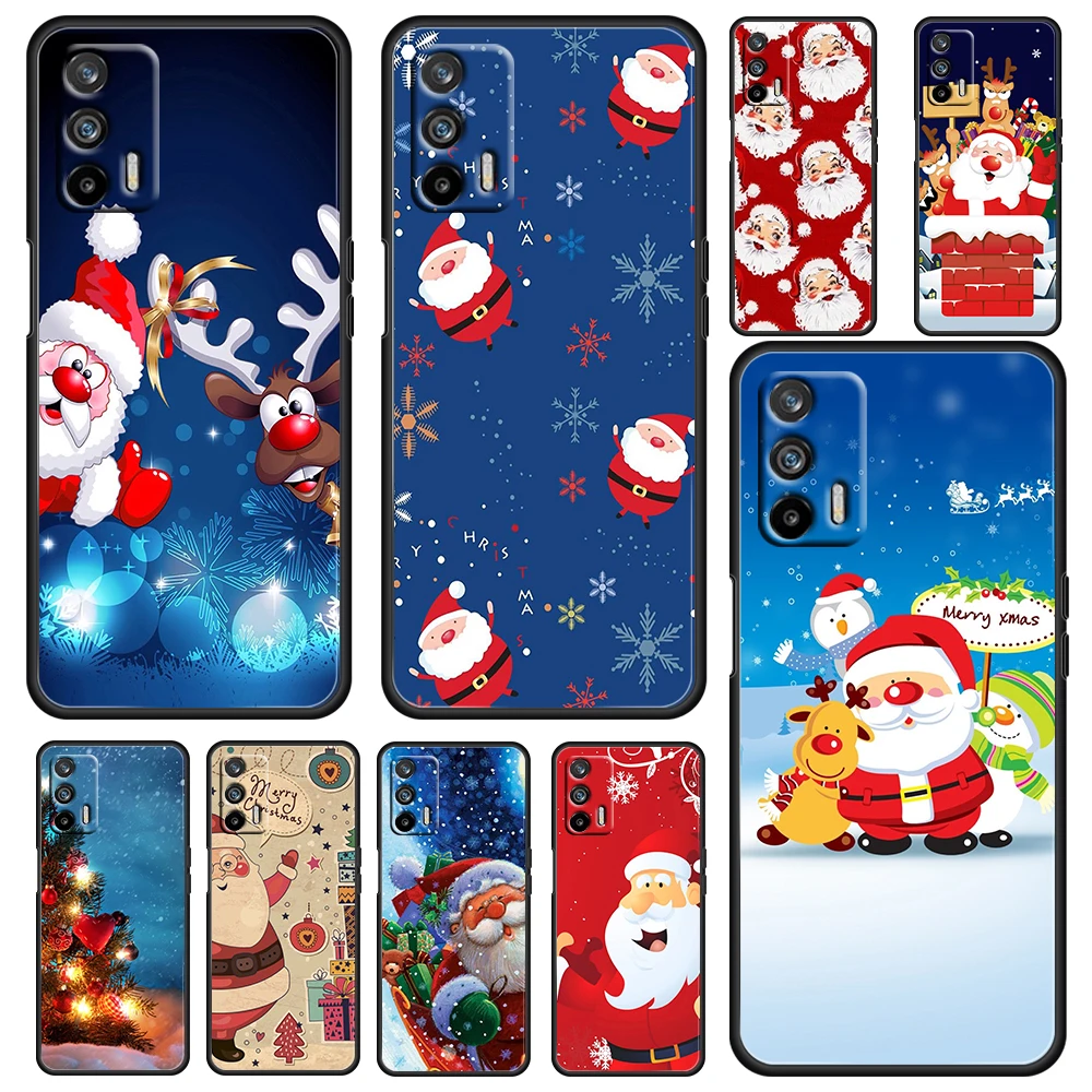 

Santa christmas For OPPO Realme GT Explorer Master Neo Flash Edition C21 C20 C15 C11 C3 Soft Black Phone Case