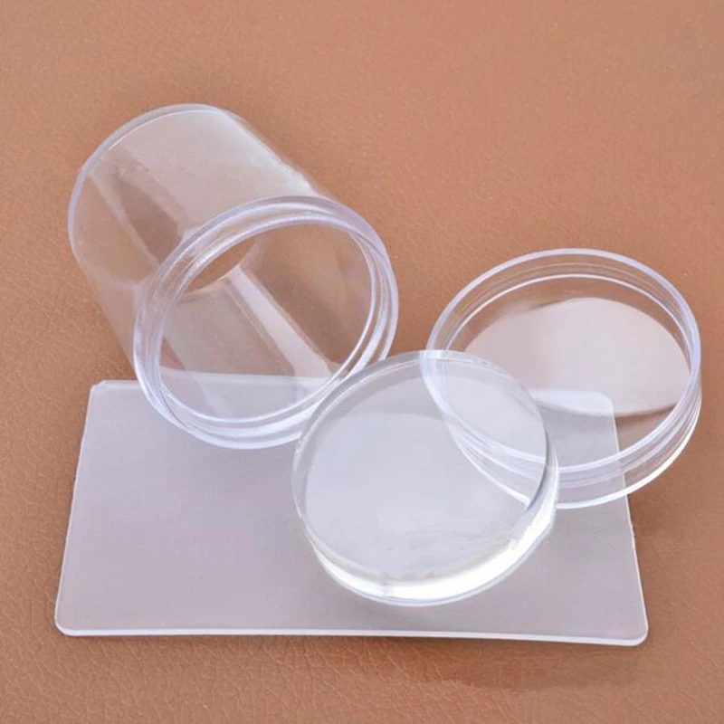 3.8 CM Big Head Jelly Silicone Stamper Transparent Stamp Scraper Transfer Stamping Plate Cap Templates Tools Nail Art Manicure | Красота и