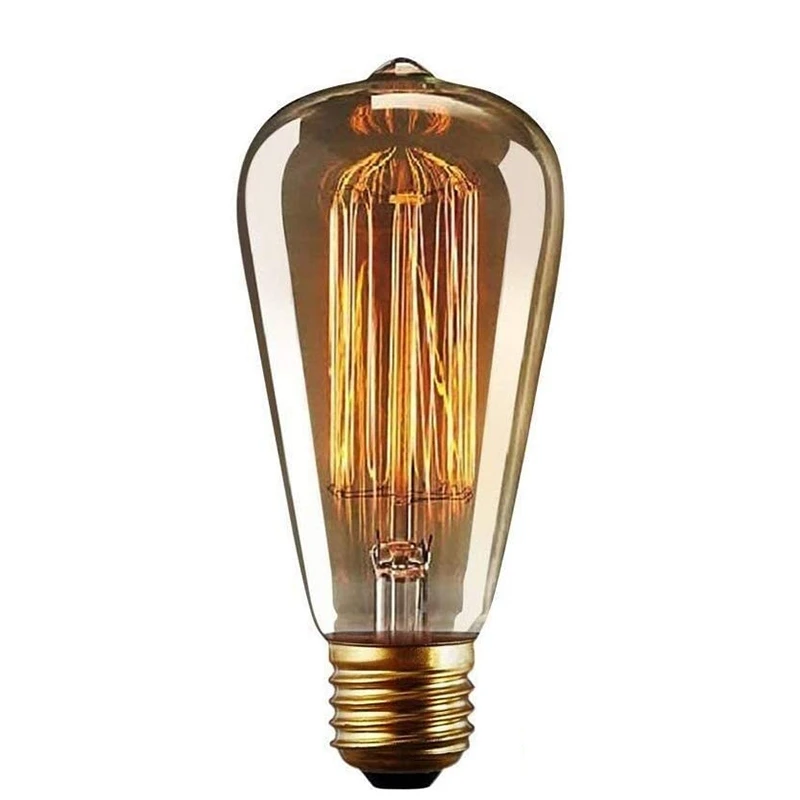 

3 Pack E27 Tungsten Bulb ST64 40W Dimmable Vintage Lamp Decoration E27 Retro Bulb Globe Warm White 220V
