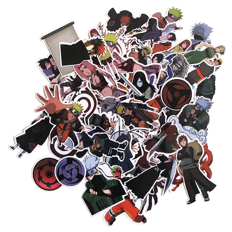 

For 51pcs Cartoon Anime NARUTO Waterproof Stickers for Laptop Travel Luggage DIY Scrapbooking Diary Photos Albums Decoration
