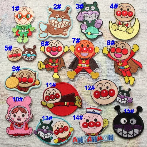 Смешанные 5 шт. японские Мультяшные милые вышитые нашивки Anpanman утюжок на мотив DK