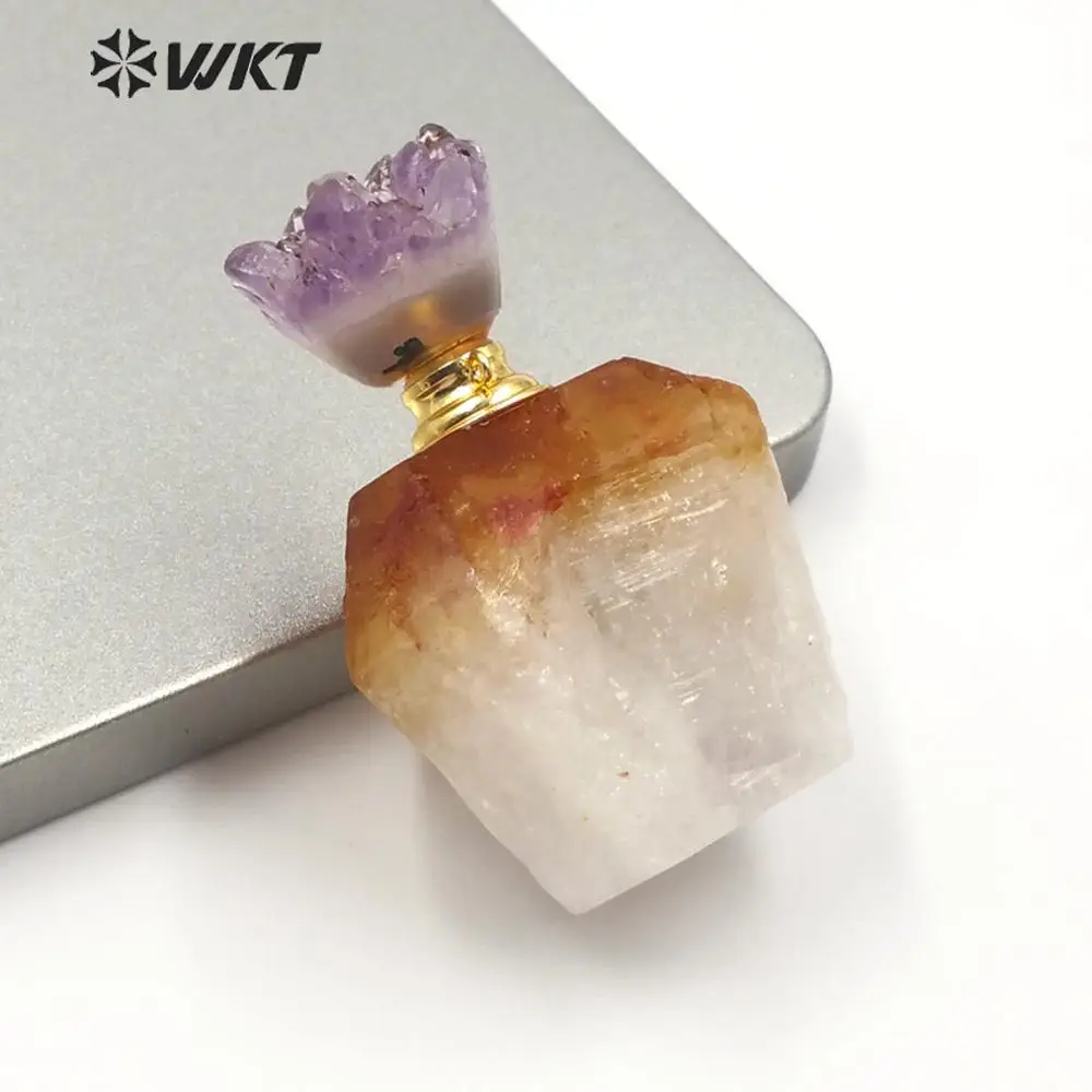 smaller WT-P1499 цельный большой модный желтый камень pe большой массивный необработанный камень флакон для духов Дамский портативный натуральный флакон для духов 1 шт - Окраска металла: smaller