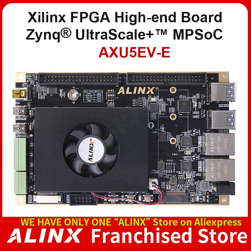 ALINX AXU5EV-E:  Xilinx Zynq UltraScale+ MPSoC ZU5EV FPGA Board Vitis-AI DPU 4K Video