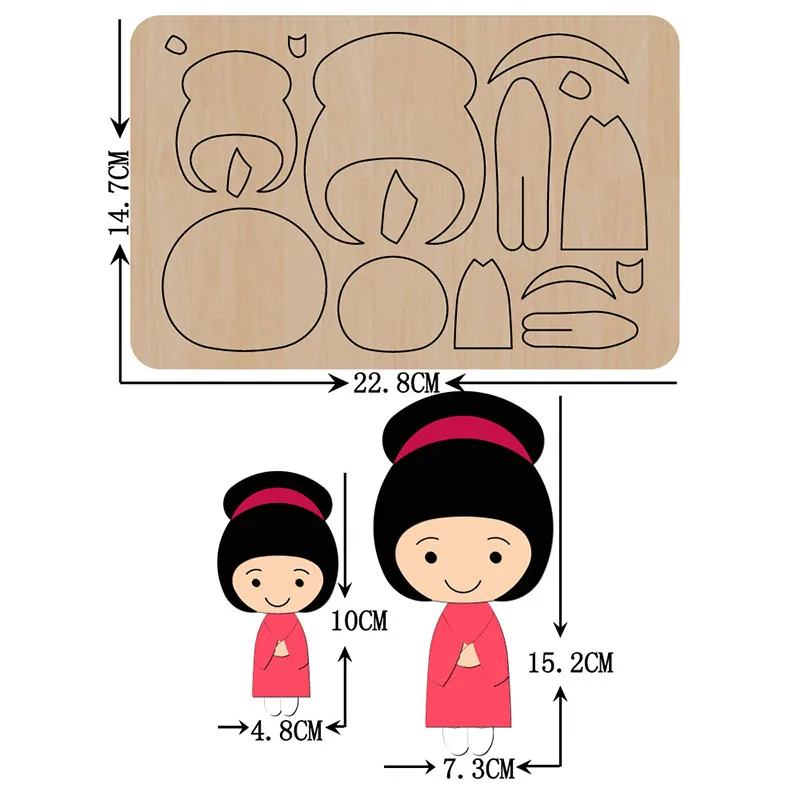 

diy girls doll wood cutting dies fit almost all cutting machine in the market