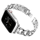 Ремешок из нержавеющей стали для Apple Watch Band 38 мм 40 мм 41 мм 42 мм 44 мм 45 мм iWatch SE 76543, изящный ковбойский браслет-цепочка