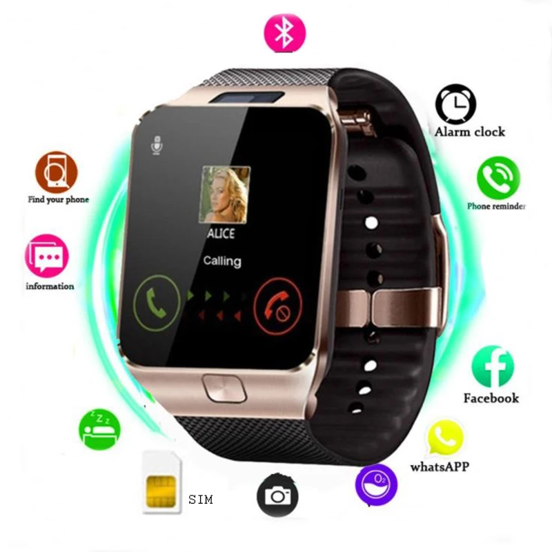 

2021 New DZ09 Smart Watchs Android Bluetooth Smartwatch Phone FitnessTracker Camera Watches Subwoofer Women Men Kids