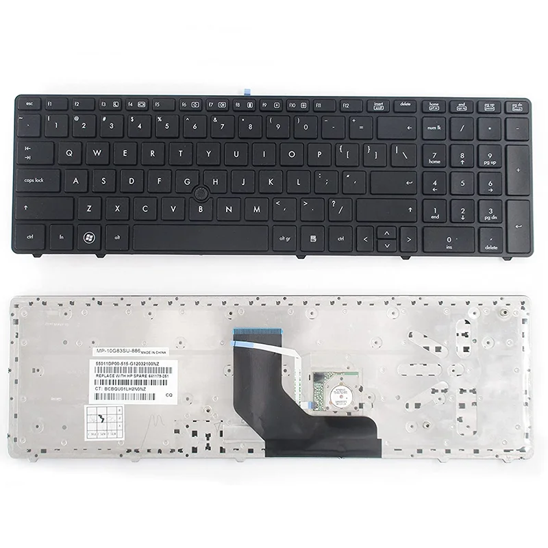 Замена клавиатуры с черной рамкой для ноутбука HP Elitebook 8560P 8570P Probook 6560B 6565B 6567B 6570B 6575B
