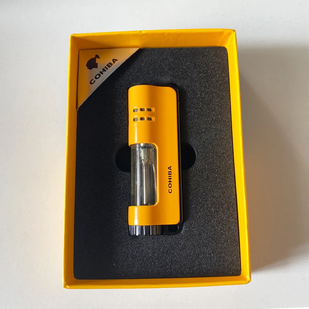 COHIBA зажигалка для сигар Jet Flame портативный бутановый фонарь с дырочками мини