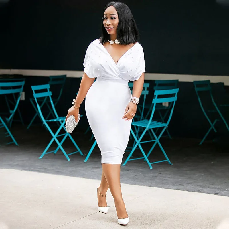 

Женское сексуальное платье-туника с бисером, облегающее платье-кафтан с коротким рукавом, роскошное вечерние нее платье-миди Дубай, Abaya Boubou ...