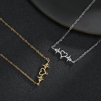 2020 fashionable and simple bohemian punk gothic style 316l stainless steel ecg male and female nurse couple necklace gift