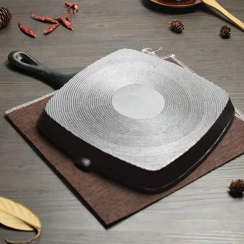 Чугунный жареный горшок для стейка домашний Сковорода в полоску специальный без