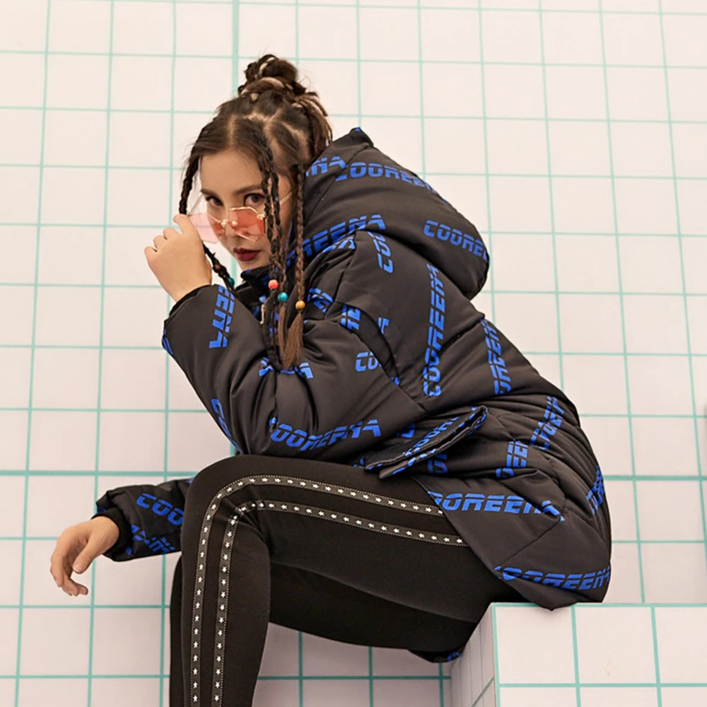 

Новая женская куртка большого размера с хлопковой подкладкой спортивный стиль Ретро мода