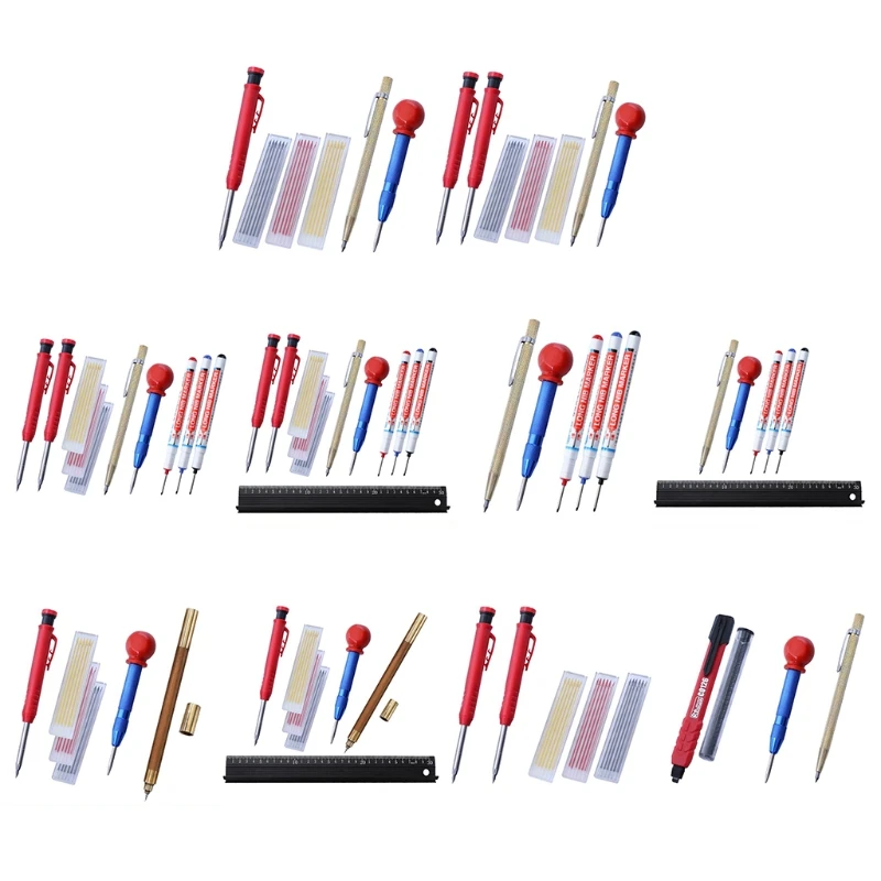 

Solid Carpenter Pencil for Carpenter Construction Woodworking Marker Metal Carpenter Tools Pen Set