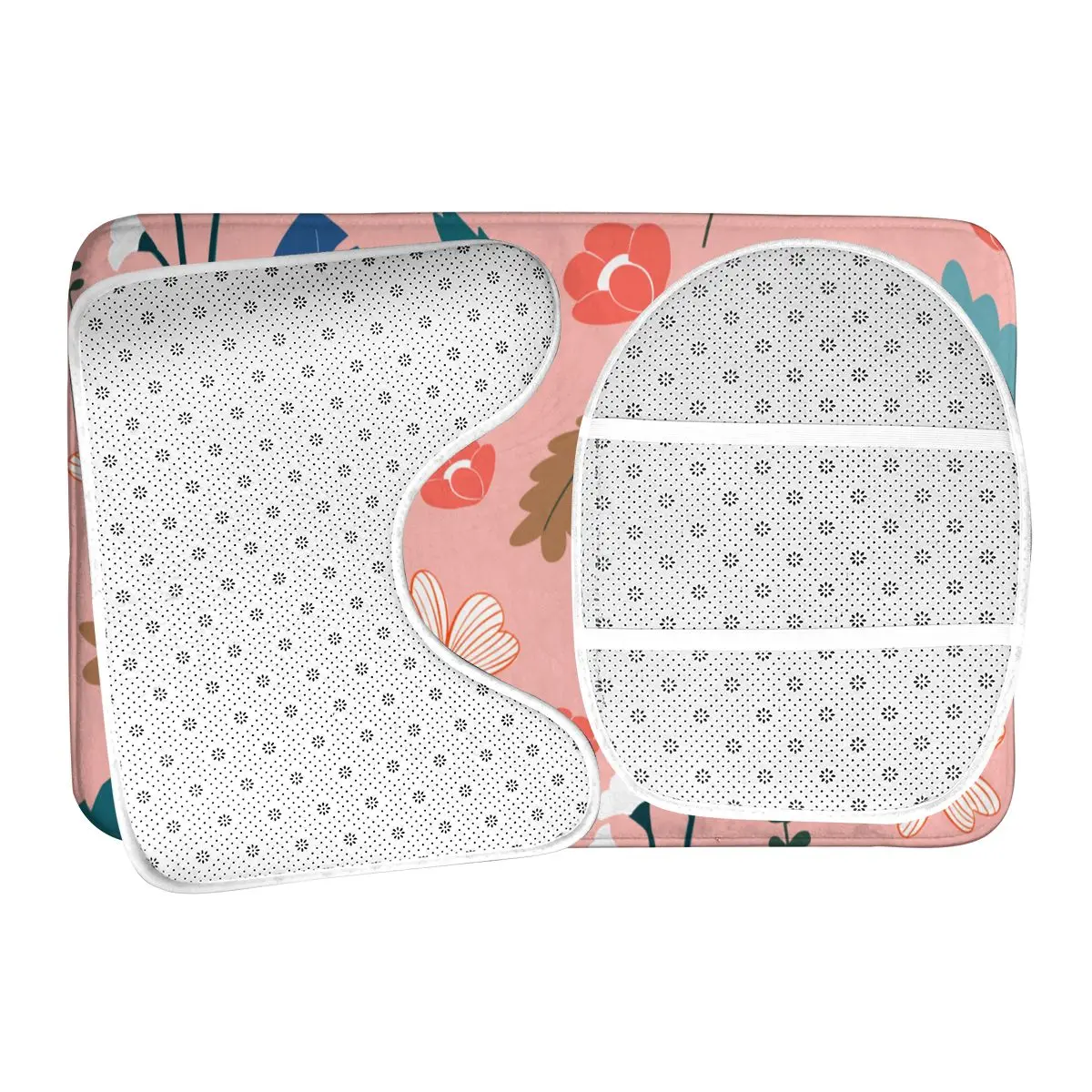 Flowers Bath Mat flowers Modern Polyester 3 Piece Bathroom Set Door Soft Rug | Дом и сад