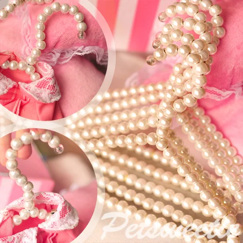 5/10pcs White color Fashion Plastic Pearl Bow Clothes Clothing Hanger For Kids Children Pet Dog Cat - Цвет: Белый