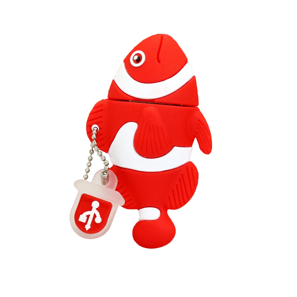 Мультфильм USB флэш-накопитель 256G Клоун Рыба ручка-накопитель 128 ГБ Флешка 64 ГБ 32 ГБ 16 ГБ 8 ГБ 4 ГБ флэш-накопитель USB 2,0 диск памяти USB флешка - Цвет: red