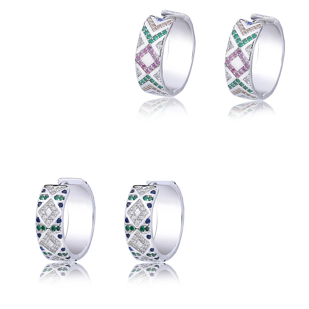

Amaiyllis 925 Sterling Silver Light Luxury Crystal Stud Earrings Colorful Zirconia Adjustable Ear Clips Hoop Earring Jewelry