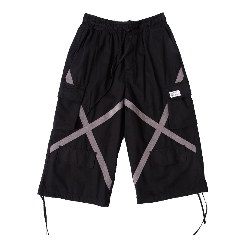 свободные-повязка на голень-длина брюки-карго Для мужчин лето Хип-Хоп Уличная