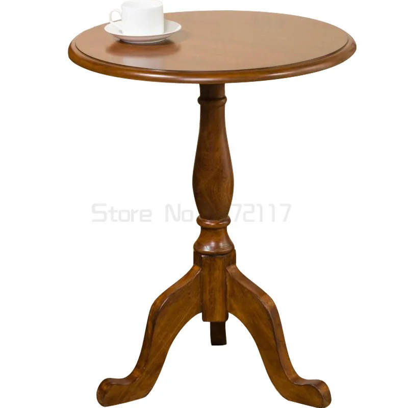 

Маленький круглый стол из массива дерева, американский диван, боковой столик, простой круглый журнальный столик в Европейском стиле, Малень...