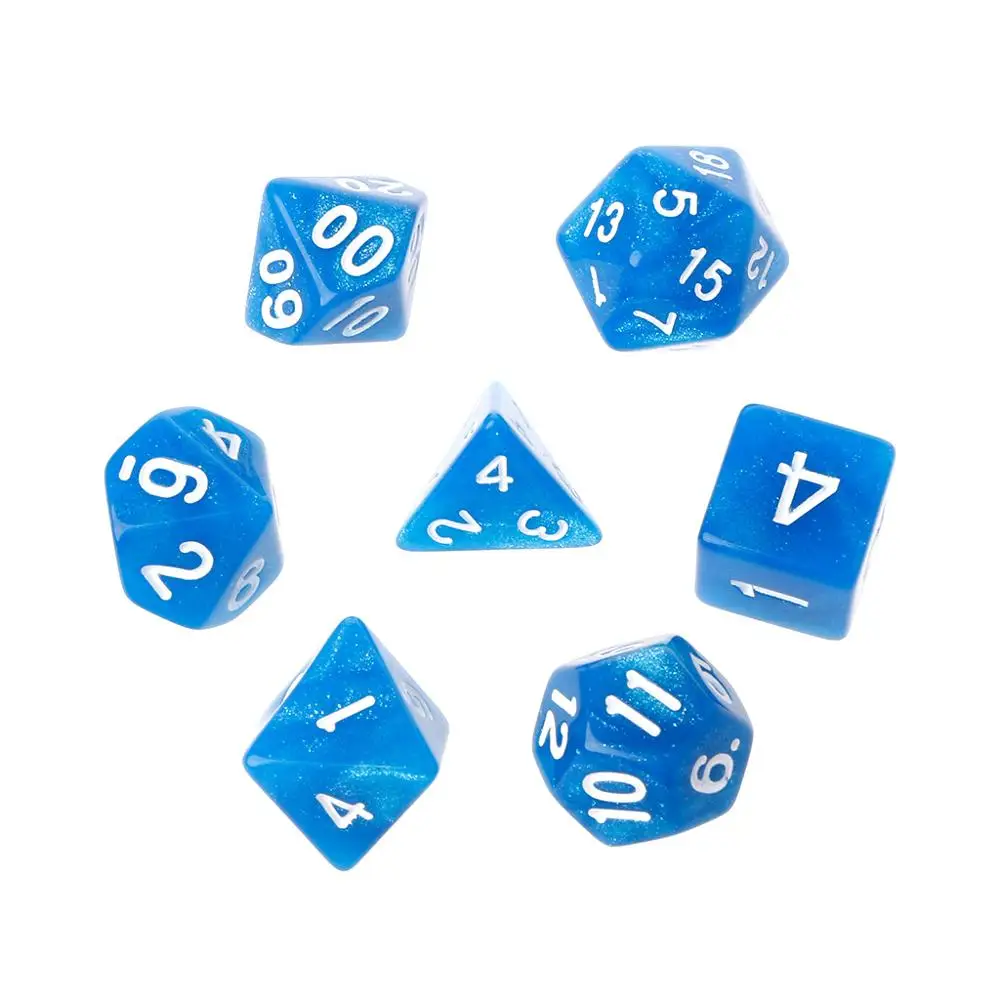 7 шт. мерцание многогранные кубики для Дракон Pathfinder D20 D12 2xD10 D8 D6 D4|Кубики| |