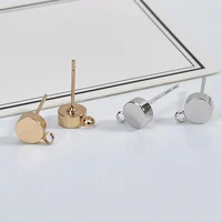 14k gold plated earring diy material thickened round band hanging ear studs ear pin earrings accessories