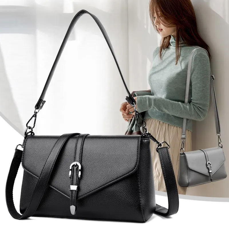 

OLSITTI New Solid Color PU Leather Shoulder Bags for Women 2021 Fashion Women Messenger Bag Brand Designer Handbag Sac Epaule