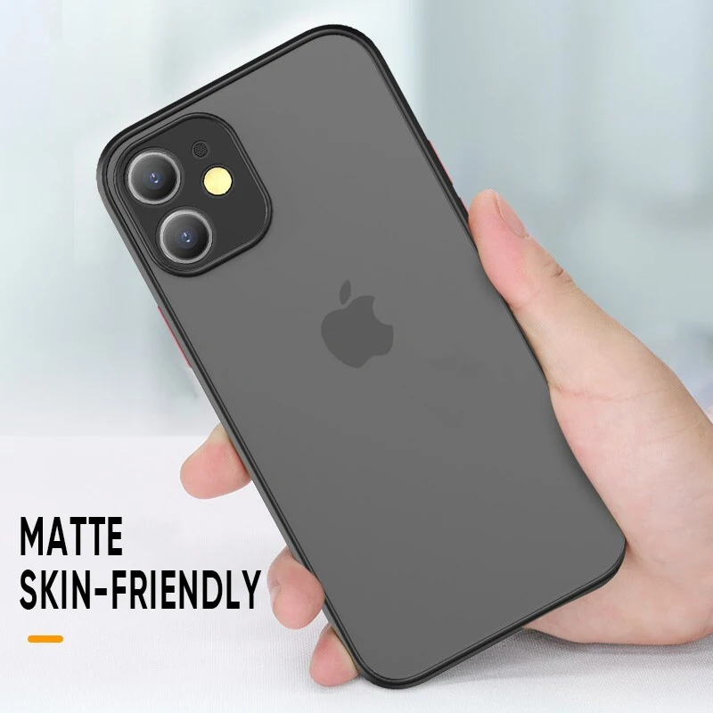 

Luxury Matte Transparent Phone Cases For iPhone 11 12 Pro XS Max Mini X XR 8 7 6 6S Plus SE 2 Camera Protection Shockproof Cover