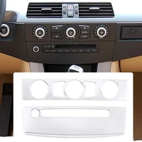 car console air conditioner cd panel decorative cover sticker trim abs chrome for bmw 5 series e60 2004 2010 interior accessory
